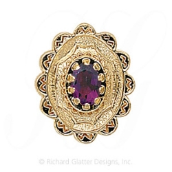 GS317 AMY - 14 Karat Gold Amethyst Slide 